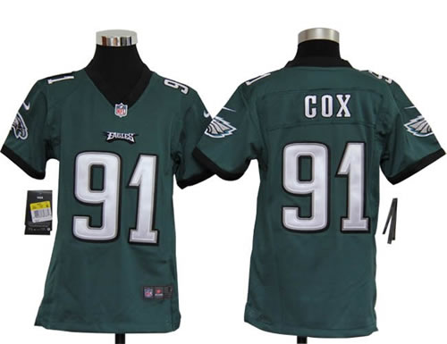 Youth NEW NFL Philadelphia Eagles 91 Fletcher Cox Green Jerseys