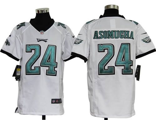 Youth NEW Philadelphia Eagles 24 Nnamdi Asomugha White Jerseys