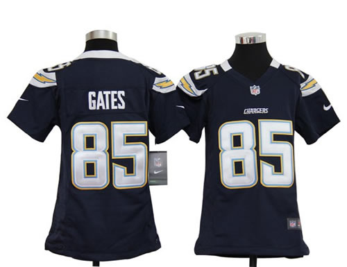 Youth NEW NFL San Diego Chargers 85 Antonio Gates D.blue Jerseys