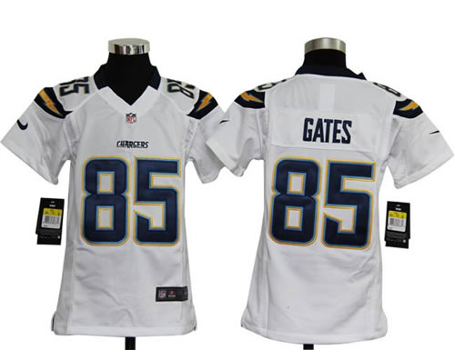 Youth NEW NFL San Diego Chargers 85 Antonio Gates White Jerseys