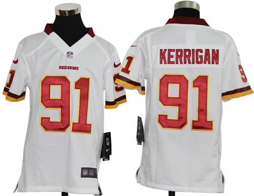 Youth NEW NFL Washington Redskins 91 Ryan Kerrigan White Jerseys