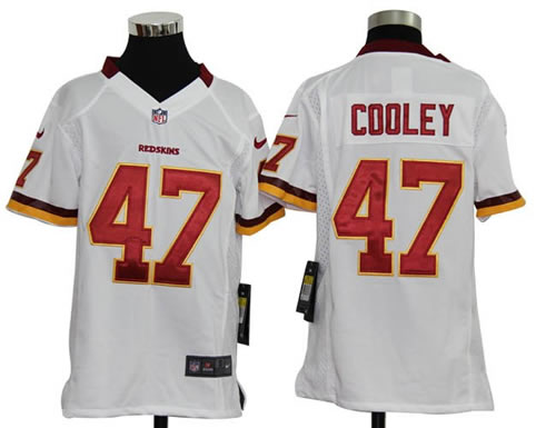 Youth NEW NFL Washington Redskins 47 Chris Cooley White Jerseys