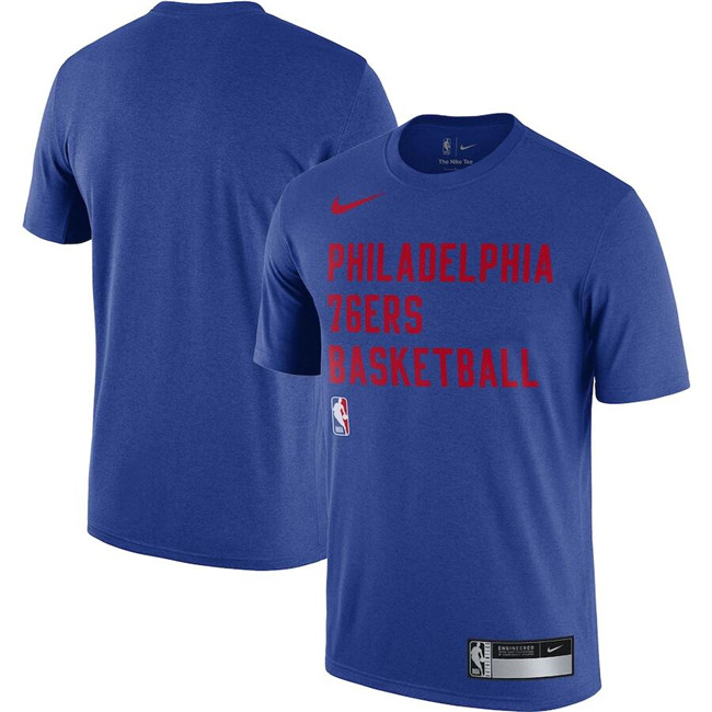 Men's Philadelphia 76ers Royal 2023 24 Sideline Legend Performance Practice T-Shirt