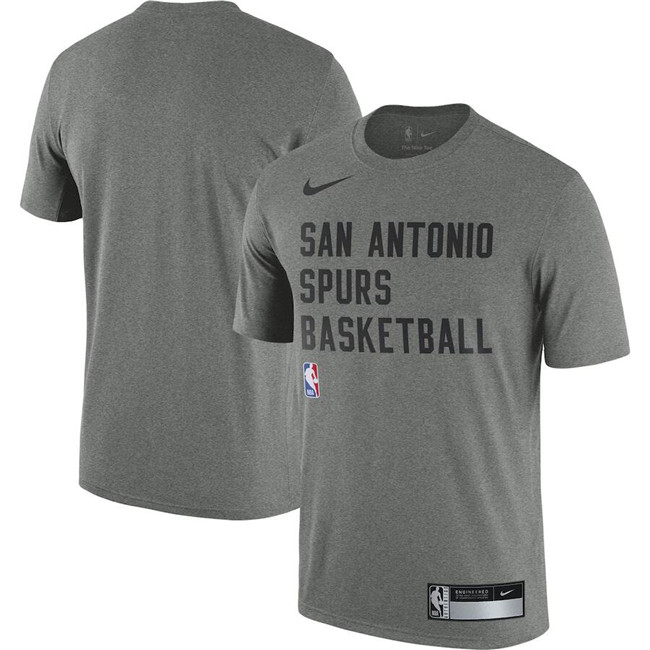 Men's San Antonio Spurs Heather Gray 2023 24 Sideline Legend Performance Practice T-Shirt