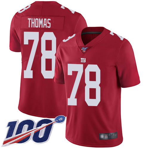 Nike Giants #78 Andrew Thomas Red Men's Stitched NFL Limited Inverted Legend 100th Season Jersey Nike Giants #78 Andrew Thomas Red Men's Stitched NFL Limited Inverted Legend 100th Season Jersey