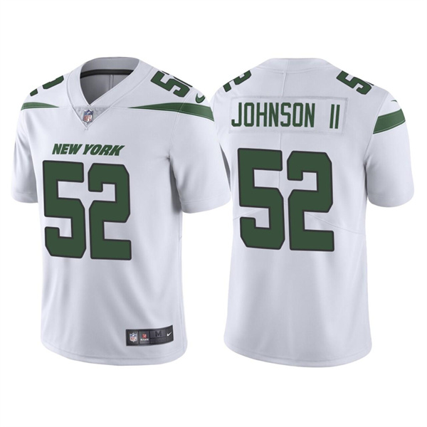 Men's New York Jets #52 Jermaine Johnson II 2022 White Vapor Untouchable Limited Stitched Jersey Men's New York Jets #52 Jermaine Johnson II 2022 White Vapor Untouchable Limited Stitched Jersey