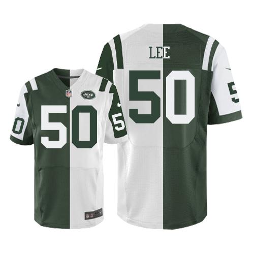 Nike Jets #50 Darron Lee Green White Men's Stitched NFL Elite Split Jersey