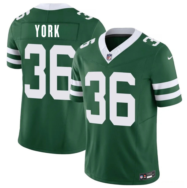 Men's New York Jets #36 Cade York Green 2026 F.U.S.E. Vapor Untouchable Limited Stitched Jersey Men's New York Jets #36 Cade York Green 2026 F.U.S.E. Vapor Untouchable Limited Stitched Jersey
