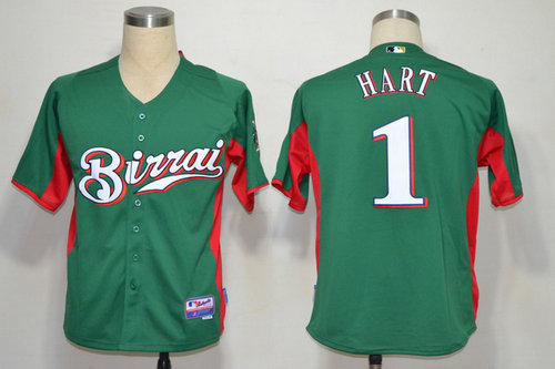 MLB Milwaukee Brewers 1 Hart Green Jerseys MLB Milwaukee Brewers 1 Hart Green Jerseys