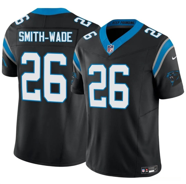 Men's Carolina Panthers #26 Chau Smith-Wade Black 2025 F.U.S.E. Vapor Limited Stitched Football Jersey Men's Carolina Panthers #26 Chau Smith-Wade Black 2025 F.U.S.E. Vapor Limited Stitched Football Jersey