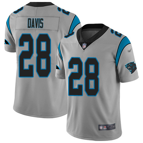 Nike Panthers #28 Mike Davis Silver Men's Stitched NFL Limited Inverted Legend Jersey Nike Panthers #28 Mike Davis Silver Men's Stitched NFL Limited Inverted Legend Jersey