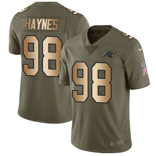 Nike Panthers 98 Marquis Haynes Olive Gold Salute To Service Limited Jersey Nike Panthers 98 Marquis Haynes Olive Gold Salute To Service Limited Jersey