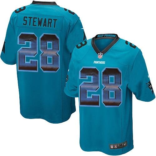 Nike Panthers #28 Jonathan Stewart Blue Alternate Men's Stitched NFL Limited Strobe Jersey Nike Panthers #28 Jonathan Stewart Blue Alternate Men's Stitched NFL Limited Strobe Jersey