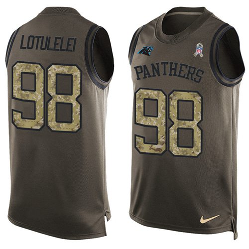 Nike Panthers #98 Star Lotulelei Green Men's Stitched NFL Limited Salute To Service Tank Top Jersey Nike Panthers #98 Star Lotulelei Green Men's Stitched NFL Limited Salute To Service Tank Top Jersey