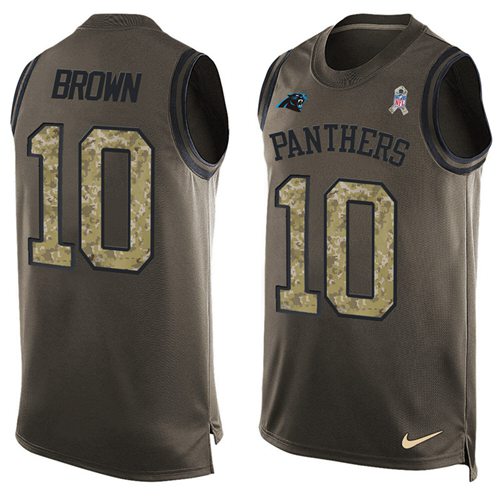 Nike Panthers #10 Corey Brown Green Men's Stitched NFL Limited Salute To Service Tank Top Jersey Nike Panthers #10 Corey Brown Green Men's Stitched NFL Limited Salute To Service Tank Top Jersey
