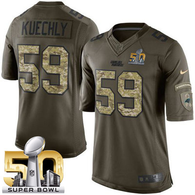 Nike Panthers #59 Luke Kuechly Green Super Bowl 50 Men's Stitched NFL Limited Salute to Service Jersey Nike Panthers #59 Luke Kuechly Green Super Bowl 50 Men's Stitched NFL Limited Salute to Service Jersey