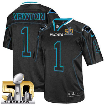 Nike Panthers #1 Cam Newton Lights Out Black Super Bowl 50 Men's Stitched NFL Elite Jersey Nike Panthers #1 Cam Newton Lights Out Black Super Bowl 50 Men's Stitched NFL Elite Jersey