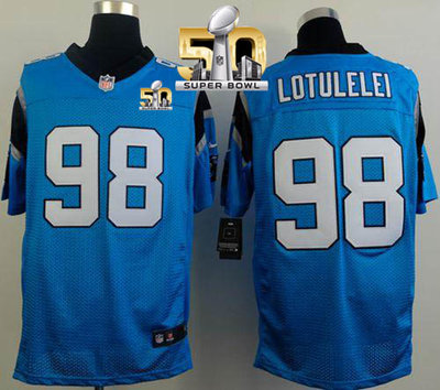 Nike Panthers #98 Star Lotulelei Blue Alternate Super Bowl 50 Men's Stitched NFL Elite Jersey Nike Panthers #98 Star Lotulelei Blue Alternate Super Bowl 50 Men's Stitched NFL Elite Jersey