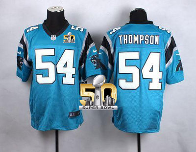 Nike Panthers #54 Shaq Thompson Blue Alternate Super Bowl 50 Men's Stitched NFL Elite Jersey Nike Panthers #54 Shaq Thompson Blue Alternate Super Bowl 50 Men's Stitched NFL Elite Jersey
