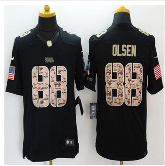 Nike Carolina Panthers #88 Greg Olsen Black Men's Stitched NFL Limited Salute to Service Jersey