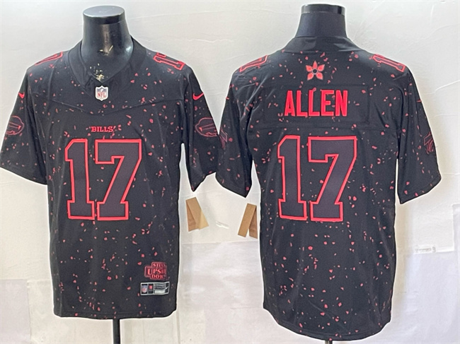 Men's Buffalo Bills #17 Josh Allen Black 2025 F.U.S.E. 'Stranger Things Edition' Vapor Limited Stitched Football Jersey Men's Buffalo Bills #17 Josh Allen Black 2025 F.U.S.E. 'Stranger Things Edition' Vapor Limited Stitched Football Jersey