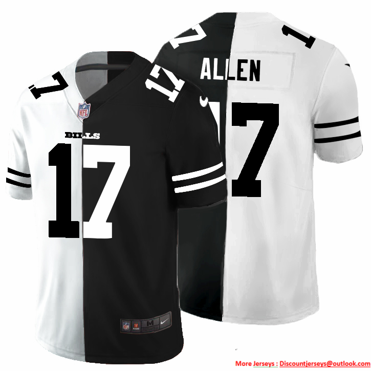 Buffalo Bills #17 Josh Allen Men's Black V White Peace Split Nike Vapor Untouchable Limited NFL Jersey Buffalo Bills #17 Josh Allen Men's Black V White Peace Split Nike Vapor Untouchable Limited NFL Jersey