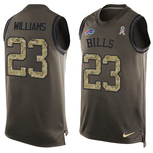 Nike Bills #23 Aaron Williams Green Men's Stitched NFL Limited Salute To Service Tank Top Jersey Nike Bills #23 Aaron Williams Green Men's Stitched NFL Limited Salute To Service Tank Top Jersey