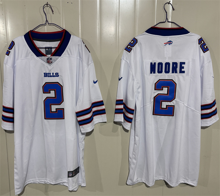 Men's Buffalo Bills #2 D.J. Moore White 2026 Vapor Untouchable Limited Stitched Football Jersey