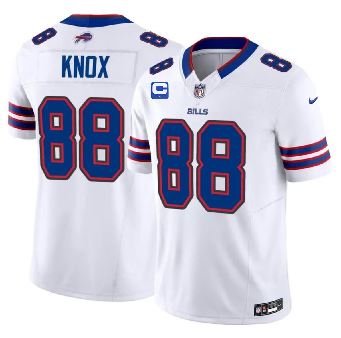 Men's Buffalo Bills #88 Dawson Knox White 2026 F.U.S.E. With 1-Star C Patch Vapor Untouchable Limited Stitched Football Jersey