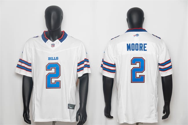 Men's Buffalo Bills #2 D.J. Moore White 2026 F.U.S.E. Vapor Untouchable Limited Stitched Football Jersey