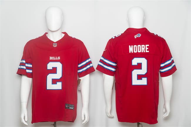 Men's Buffalo Bills #2 D.J. Moore Red 2026 F.U.S.E. Vapor Untouchable Limited Stitched Football Jersey