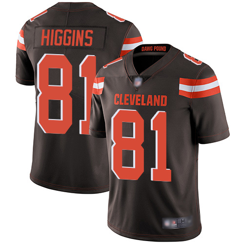 Browns #81 Rashard Higgins Brown Team Color Men's Stitched Football Vapor Untouchable Limited Jersey Browns #81 Rashard Higgins Brown Team Color Men's Stitched Football Vapor Untouchable Limited Jersey