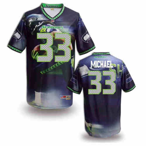 New Seattle Seahawks 33 Christine Michael Team Color NFL Elite Fanatical Version Jersey