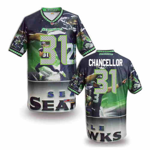 New Seattle Seahawks 31# Kam Chancellor Team Color NFL Elite Fanatical Version Jerseys