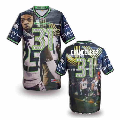 New Seattle Seahawks 31 Kam Chancellor Team Color NFL Elite Fanatical Version Jerseys