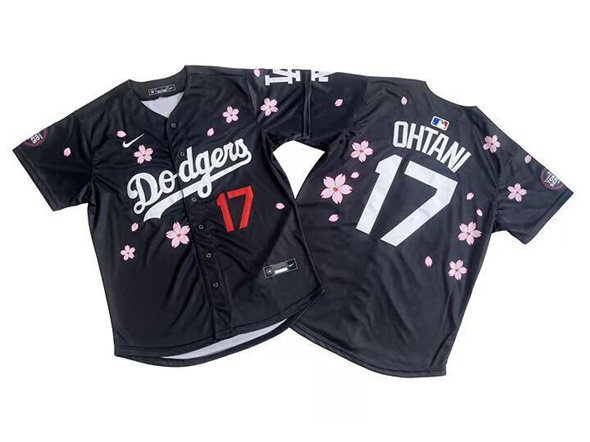 Men's Los Angeles Dodgers #17 Shohei Ohtani Black 2025 Tokyo Series Limited Stitched Baseball Jersey Men's Los Angeles Dodgers #17 Shohei Ohtani Black 2025 Tokyo Series Limited Stitched Baseball Jersey