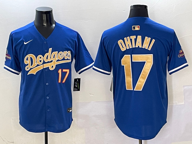 Men's Los Angeles Dodgers #17 Shohei Ohtani Royal 2025 Gold Collection Limited Stitched Baseball Jersey Men's Los Angeles Dodgers #17 Shohei Ohtani Royal 2025 Gold Collection Limited Stitched Baseball Jersey