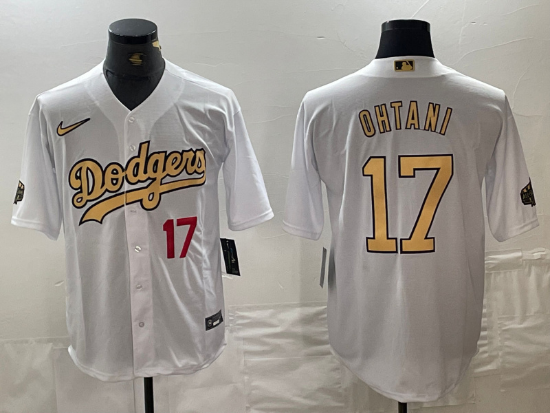 Men's Los Angeles Dodgers #17 Shohei Ohtani Number White 2022 All Star Stitched Cool Base Nike Jersey Men's Los Angeles Dodgers #17 Shohei Ohtani Number White 2022 All Star Stitched Cool Base Nike Jersey