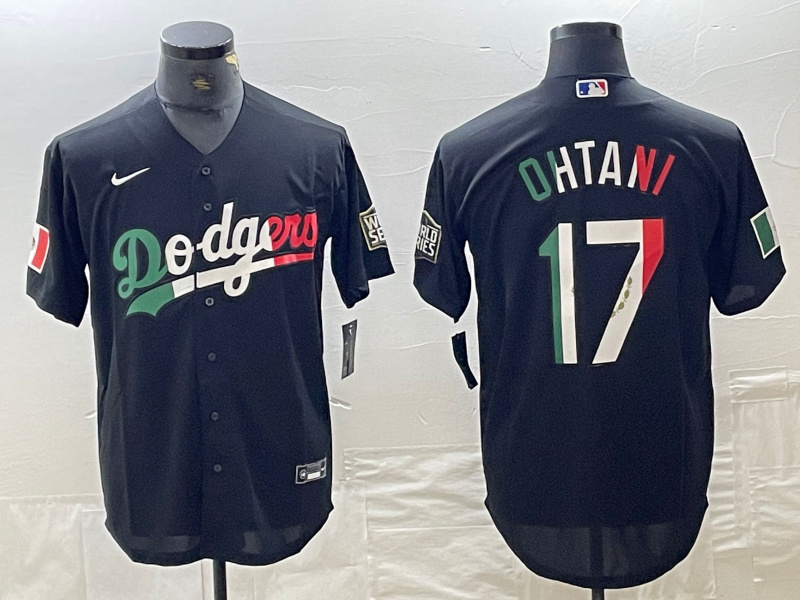 Men's Los Angeles Dodgers #17 Shohei Ohtani Mexico Black Cool Base Stitched Baseball Jerseys Men's Los Angeles Dodgers #17 Shohei Ohtani Mexico Black Cool Base Stitched Baseball Jerseys