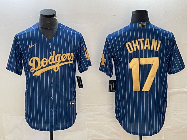 Men's Los Angeles Dodgers #17 Shohei Ohtani Navy Gold Cool Base Stitched Jersey Men's Los Angeles Dodgers #17 Shohei Ohtani Navy Gold Cool Base Stitched Jersey