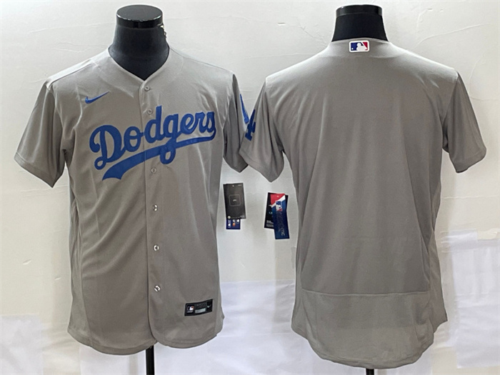 Men's Los Angeles Dodgers Blank Grey Flex Base Stitched Baseball Jersey Men's Los Angeles Dodgers Blank Grey Flex Base Stitched Baseball Jersey