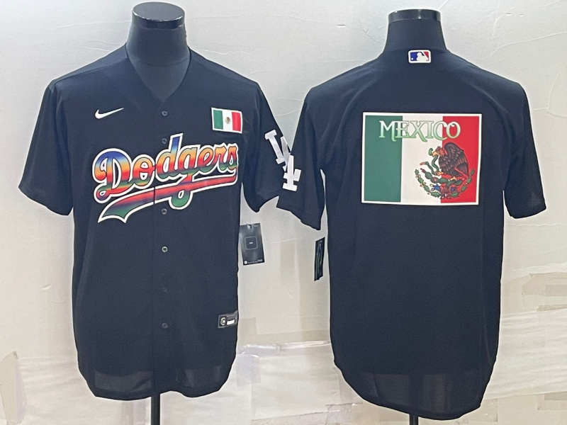 Men's Los Angeles Dodgers Black Team Big Logo Cool Base Stitched Baseball Jerseys Men's Los Angeles Dodgers Black Team Big Logo Cool Base Stitched Baseball Jerseys