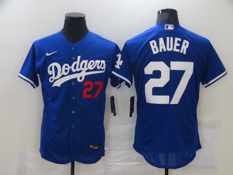 Men's Los Angeles Dodgers #27 Trevor Bauer Blue Stitched MLB Flex Base Nike Jersey Men's Los Angeles Dodgers #27 Trevor Bauer Blue Stitched MLB Flex Base Nike Jersey