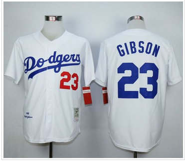 Mitchell and Ness Los Angeles Dodgers #23 Kirk Gibson White Throwback Baseball Jersey