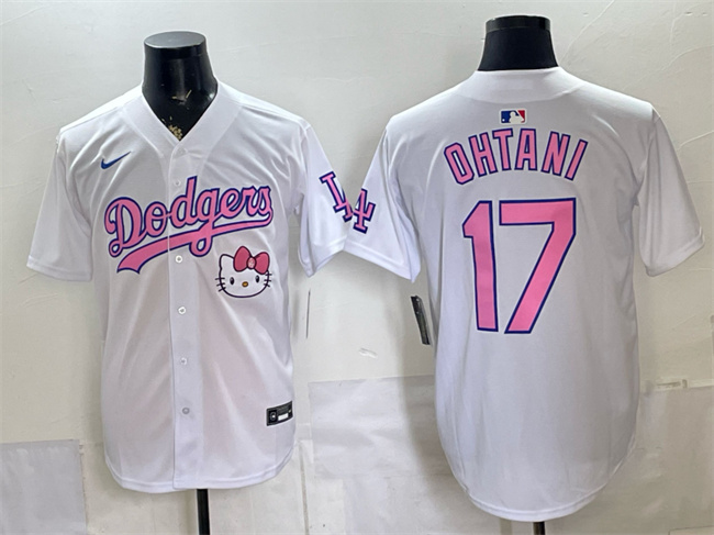 Men's Los Angeles Dodgers #17 Shohei Ohtani White 2025 Hello Kitty Vapor Limited Stitched Baseball Jersey Men's Los Angeles Dodgers #17 Shohei Ohtani White 2025 Hello Kitty Vapor Limited Stitched Baseball Jersey