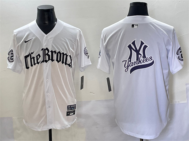 Men's New York Yankees Team Big Logo White 'Gothic Legacy Edition' Vapor Premier Limited Stitched Baseball Jersey 003 Men's New York Yankees Team Big Logo White 'Gothic Legacy Edition' Vapor Premier Limited Stitched Baseball Jersey 003