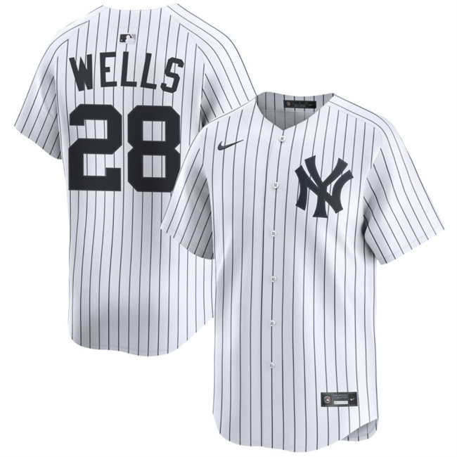 Men's New York Yankees #28 Austin Wells White 2025 Home Limited Stitched Baseball Jersey Men's New York Yankees #28 Austin Wells White 2025 Home Limited Stitched Baseball Jersey