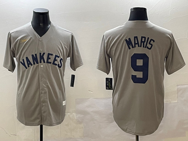 Men's New York Yankees #9 Roger Maris Grey Cool Base Stitched Baseball Jersey Men's New York Yankees #9 Roger Maris Grey Cool Base Stitched Baseball Jersey