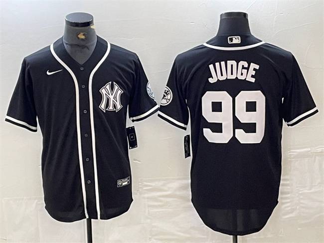 Men's New York Yankees #99 Aaron Judge Black Cool Base Stitched Baseball Jersey 2 Men's New York Yankees #99 Aaron Judge Black Cool Base Stitched Baseball Jersey 2