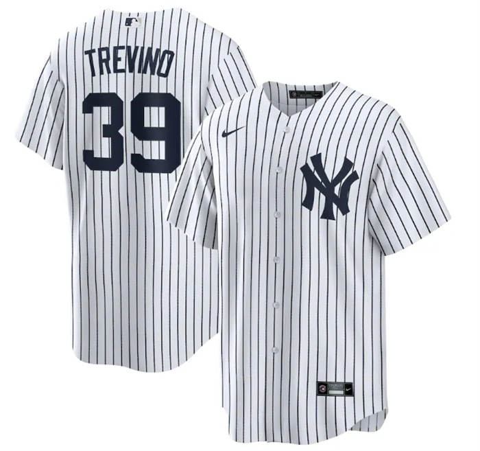 Men's New York Yankees #39 Jose Trevino White Cool Base Stitched Baseball Jersey Men's New York Yankees #39 Jose Trevino White Cool Base Stitched Baseball Jersey
